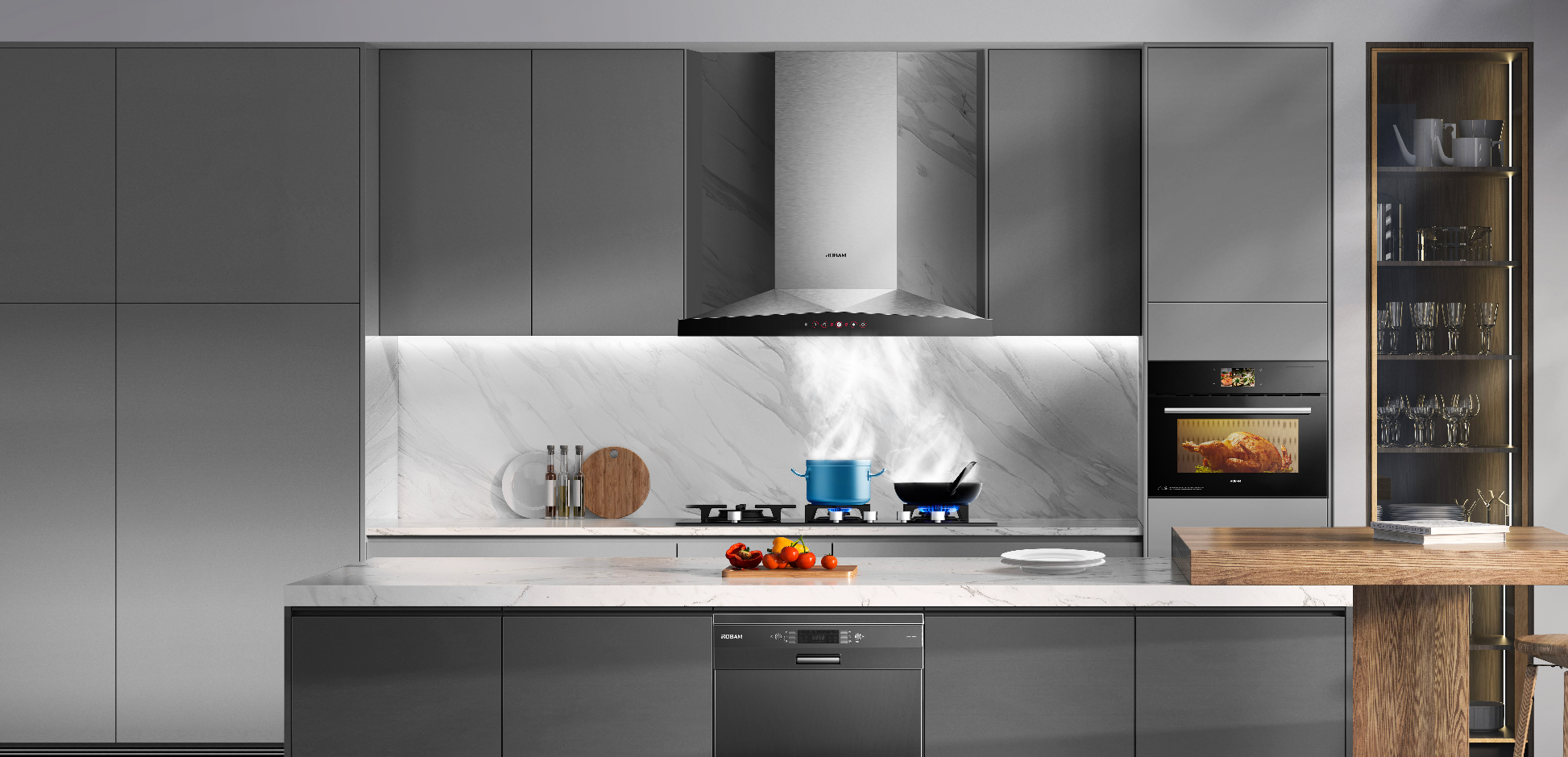 ROBAM Tornado Series Range Hood, 36 Stainless Steel Vent Hood ROBAM Tornado Series Range Hood, 36 Stainless Steel Vent Hood