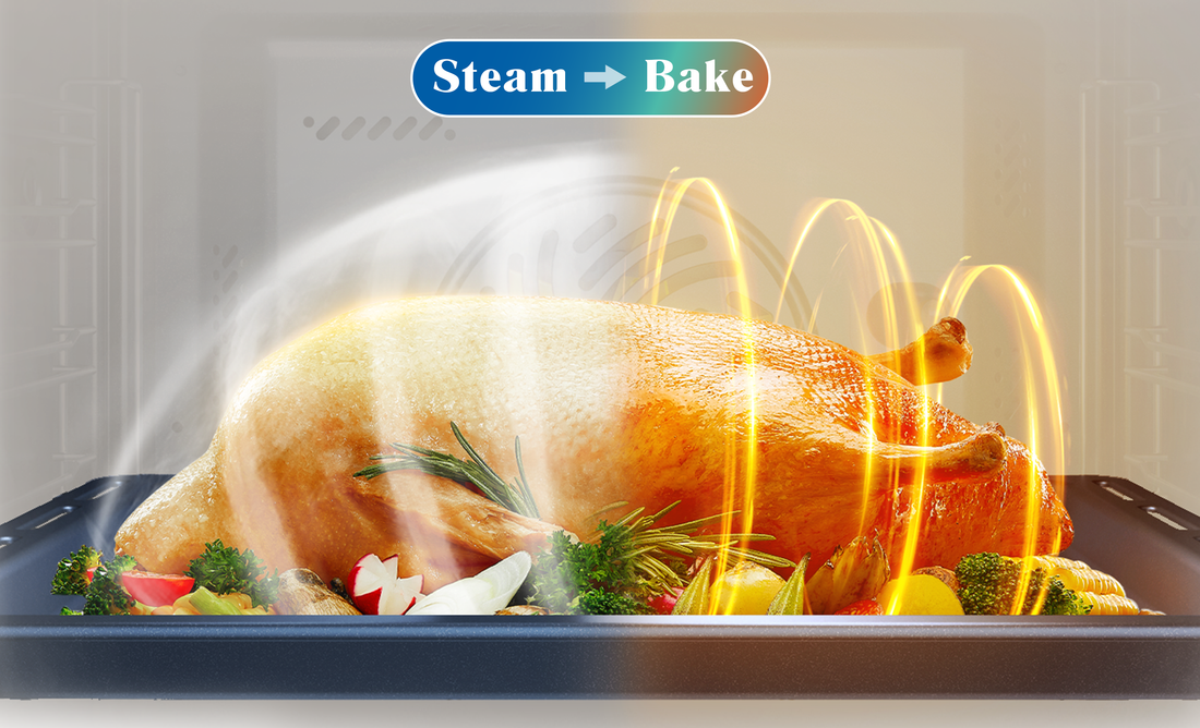 <em>Steam → Bake: Juicy & Crisp in One</em>