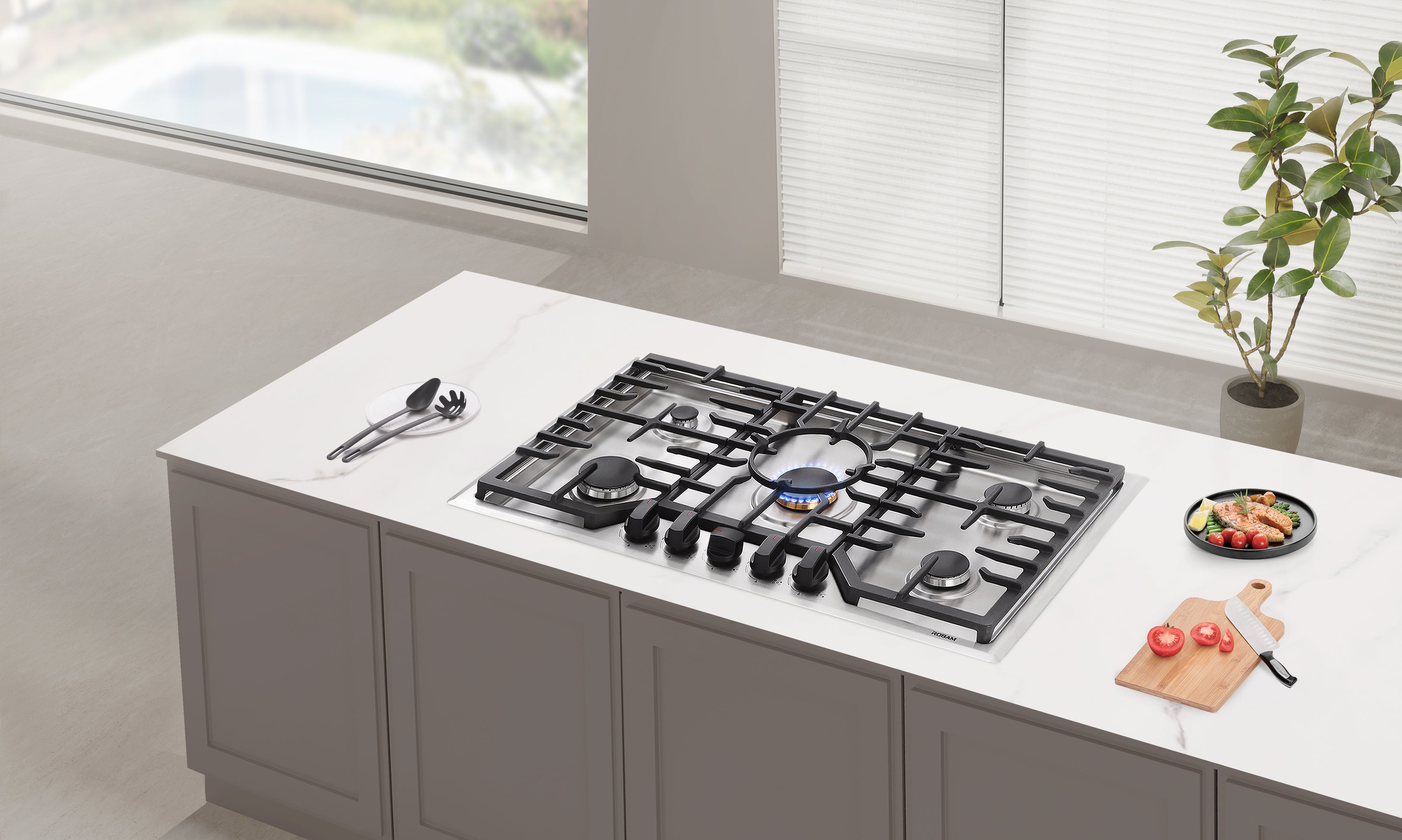 ROBAM 7G9H50 燃气灶 - 36英寸（5个炉头）