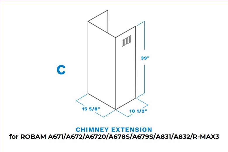 ROBAM -  Chimney Extension for A671/A672/A6720/A678S/A679S/A831 /A832/R-Max3