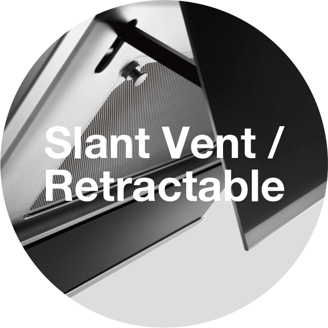 Slant Vent Design | Retractable Downdraft Ventilation hood