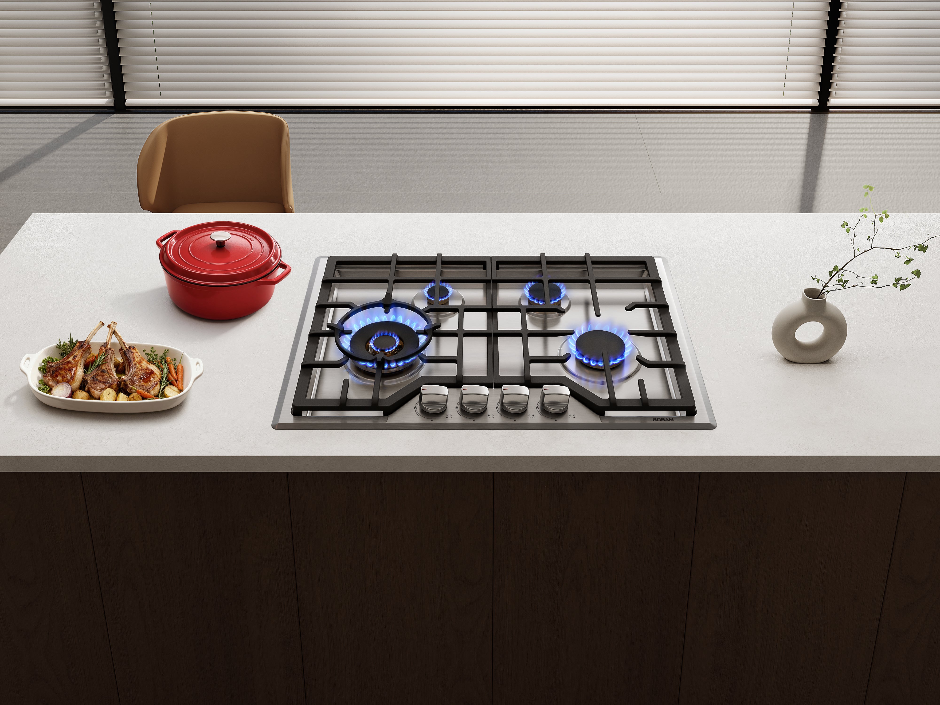 ROBAM 燃气灶 G413 - 30英寸（4个炉头）
