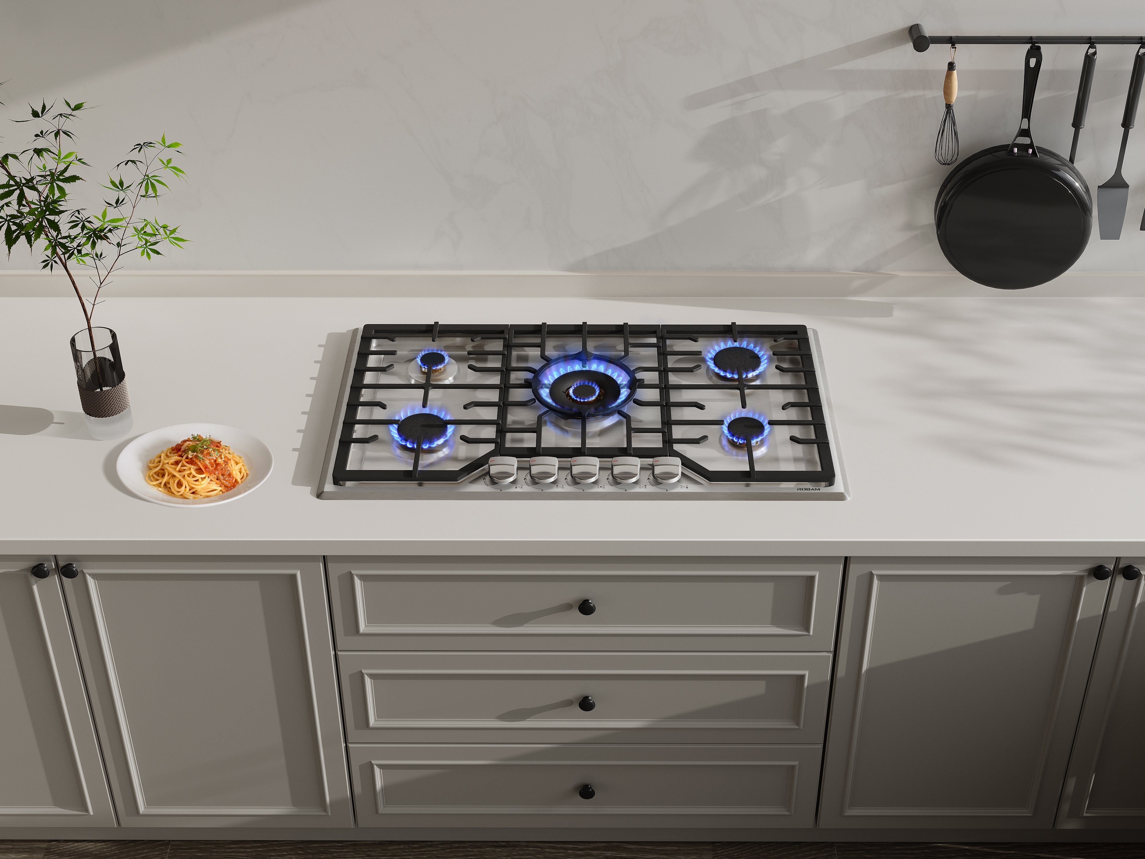 ROBAM 燃气灶 G515 - 36英寸（5个炉头）
