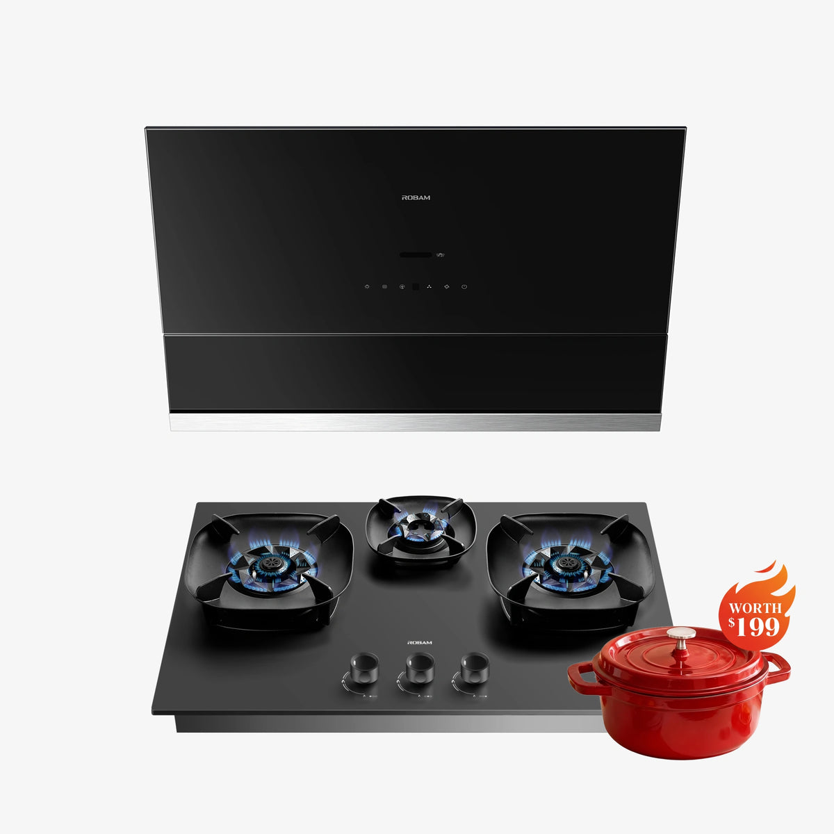 ROBAM 30英寸 R-MAX3 吸油烟机 + FireCube 炉灶套装