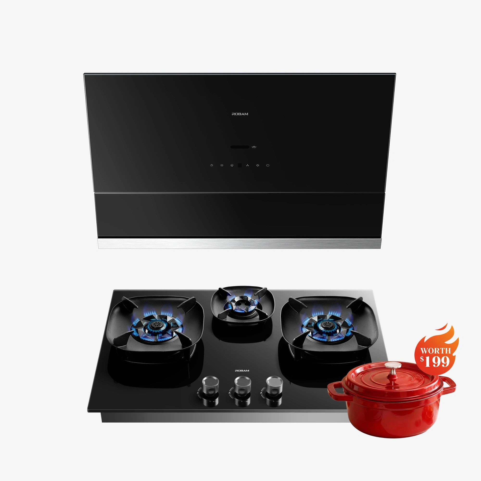 ROBAM 30英寸 R-MAX3 吸油烟机 + FireCube 炉灶套装