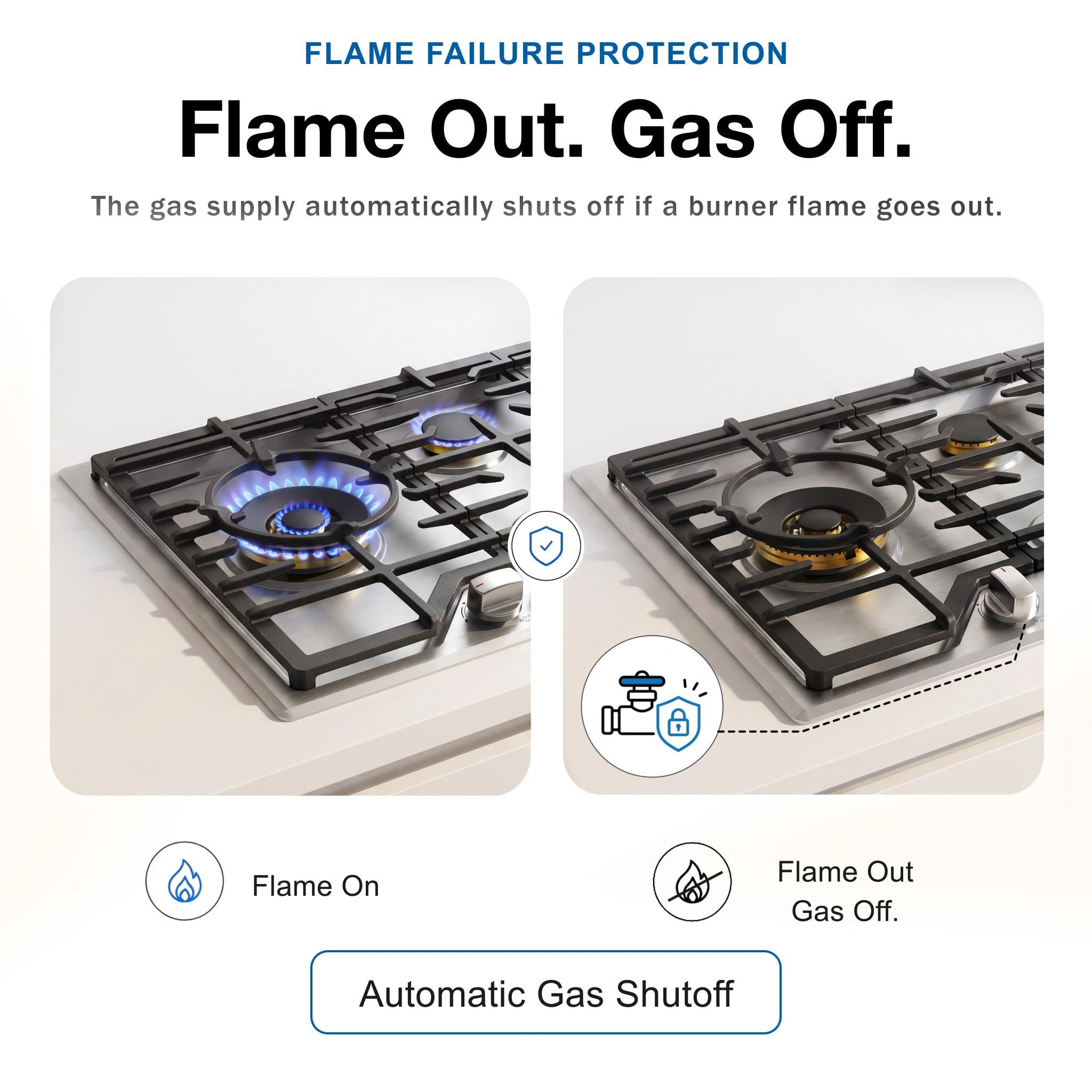 ROBAM G513 30 propane cooktop with flame failure protection