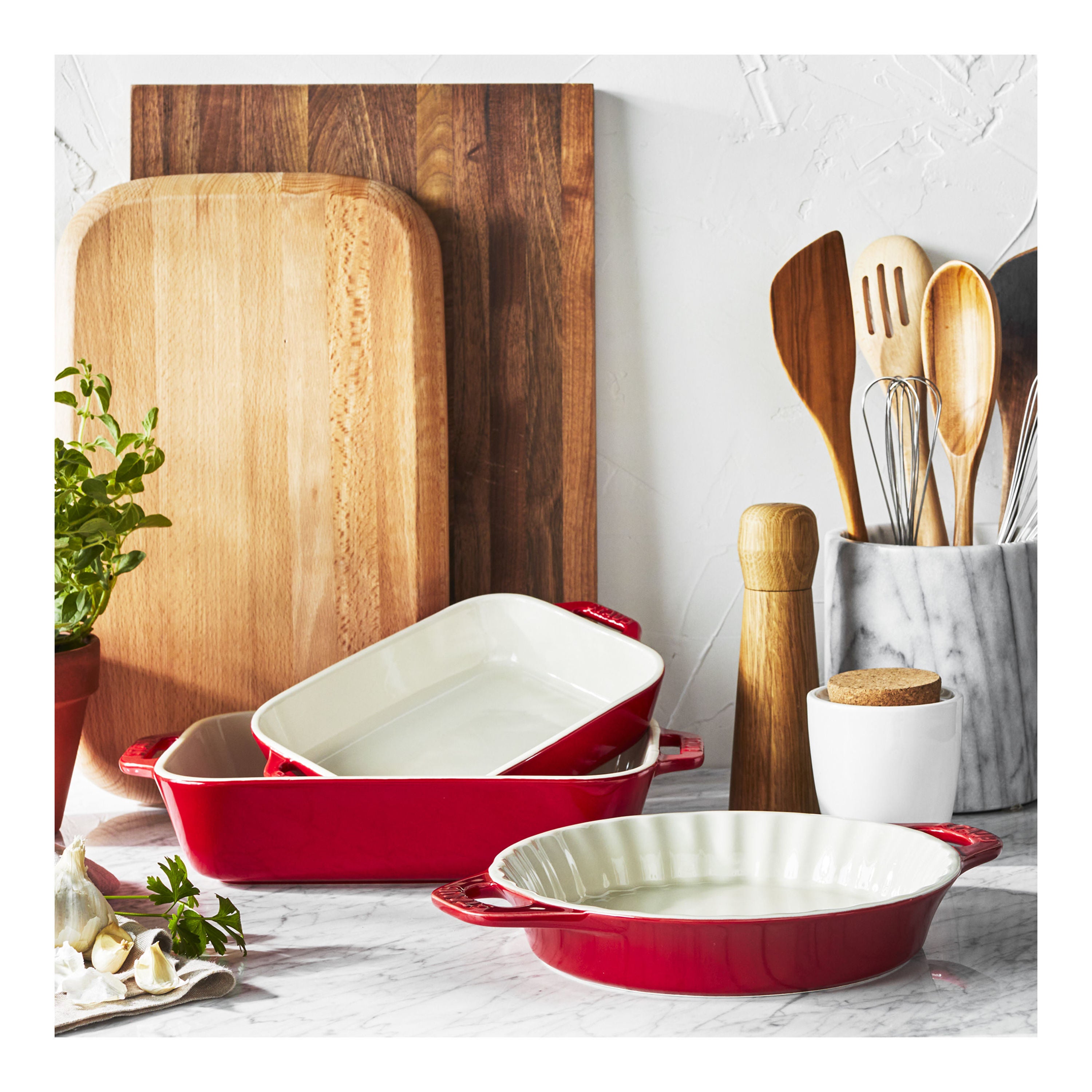 STAUB CERAMIQUE 3-PC, OVENWARE SET, CHERRY - ROBAM Living